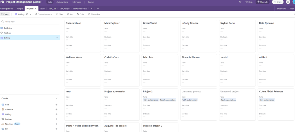 Construction Project Management Airtable Base