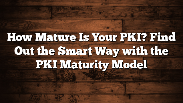 How Mature Is Your PKI? Find Out the Smart Way with the PKI Maturity Model