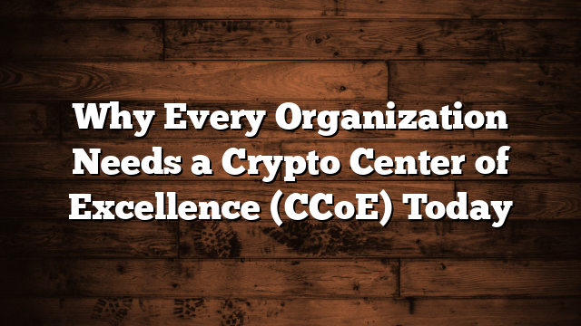 Why Every Organization Needs a Crypto Center of Excellence (CCoE) Today