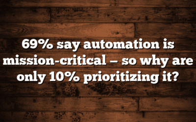 69% say automation is mission-critical — so why are only 10% prioritizing it?