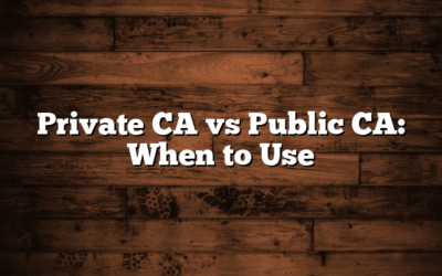 Private CA vs Public CA: When to Use