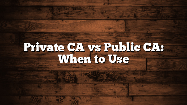 Private CA vs Public CA: When to Use