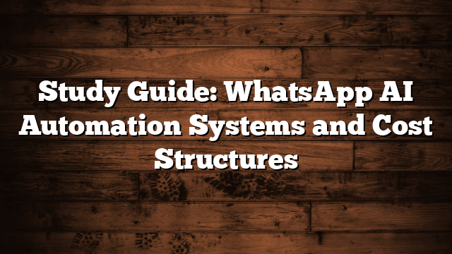 Study Guide: WhatsApp AI Automation Systems and Cost Structures