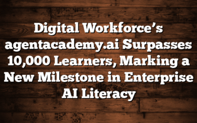 Digital Workforce’s agentacademy.ai Surpasses 10,000 Learners, Marking a New Milestone in Enterprise AI Literacy