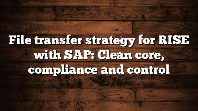 File transfer strategy for RISE with SAP: Clean core, compliance and control
